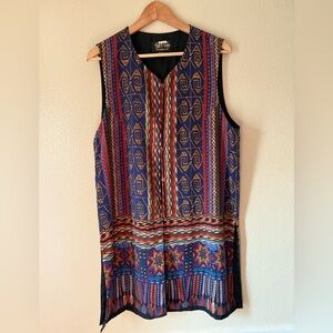 Bob Mackie Multicolor Geometric Silk Tunic